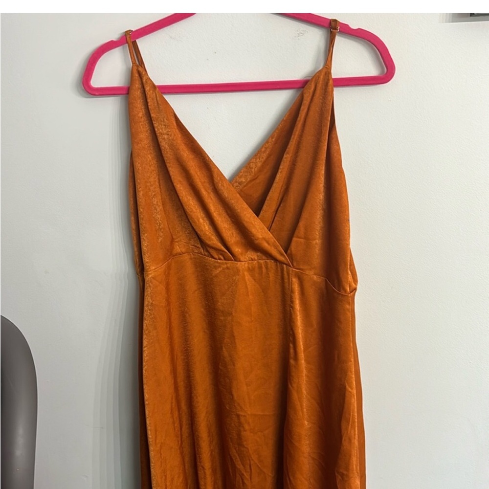 Elegant Orange Slip Dress